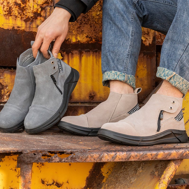Slip-On Mid-Cut Anti-Scalding Welding Safety Shoes, Anti-Smash And Anti-Puncture Safety Shoes, Non-Slip And Wear-Resistant Safety Shoes - Image 4